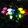 Hot sales solar garden flower light waterproof IP 66 solar Artificial rose flower street light