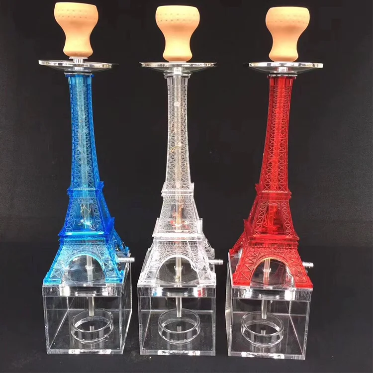 2020 New Electric Hookah Wholesale Hot Sale Eiffel Tower Acrylic Chicha