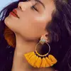 Wholesale earrings Chinese Polyester Silk Design Long Tassel Earrings For Girls