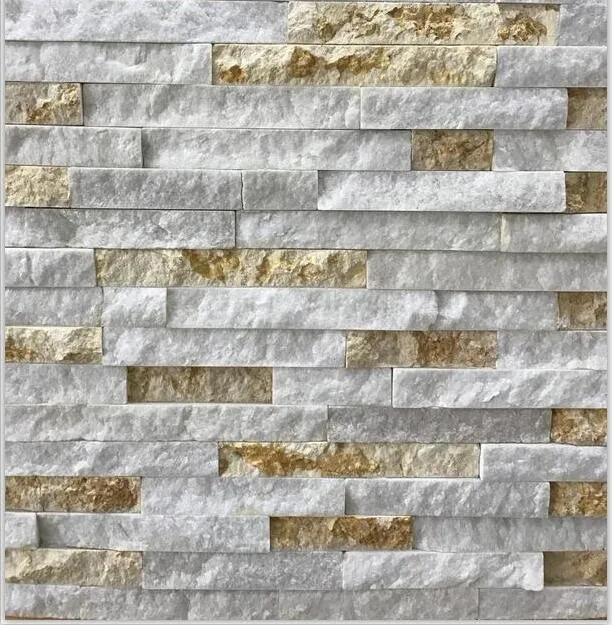 Natural White Quartz Wall Cladding Stacked Cultured Stone Panel Buy