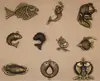 Diy alloy jewelry accessories retro marine animal pendant diy key chain accessories electroplated ancient bronze