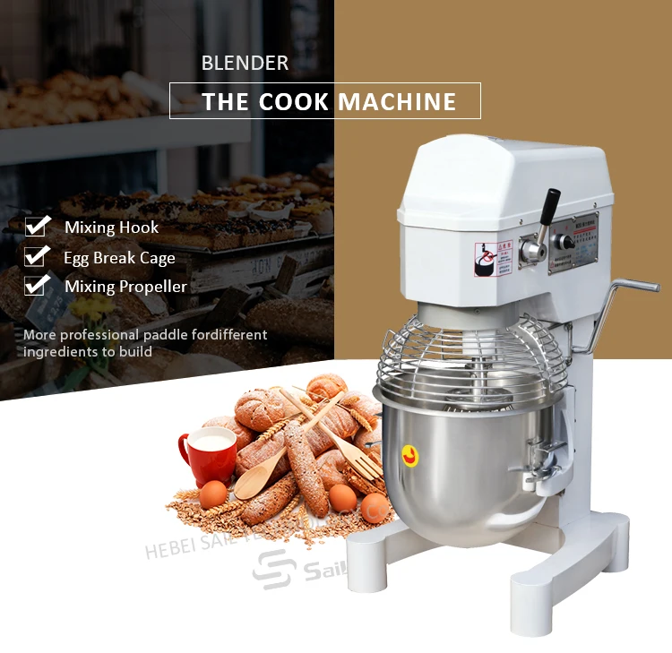 50 Liters Electric Food Mixer For Bakery 40l Dough Hook Processor 30