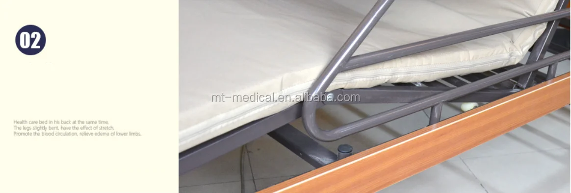 Factory produced luxury home care bed for hospital and personal family use with manual crank