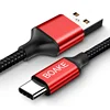 high quality nylon braided usb data cable charger type-c 3.28ft usb smart link cable