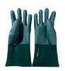 Low cost double dipped dark green pvc gloves with wear-resistant high build coating