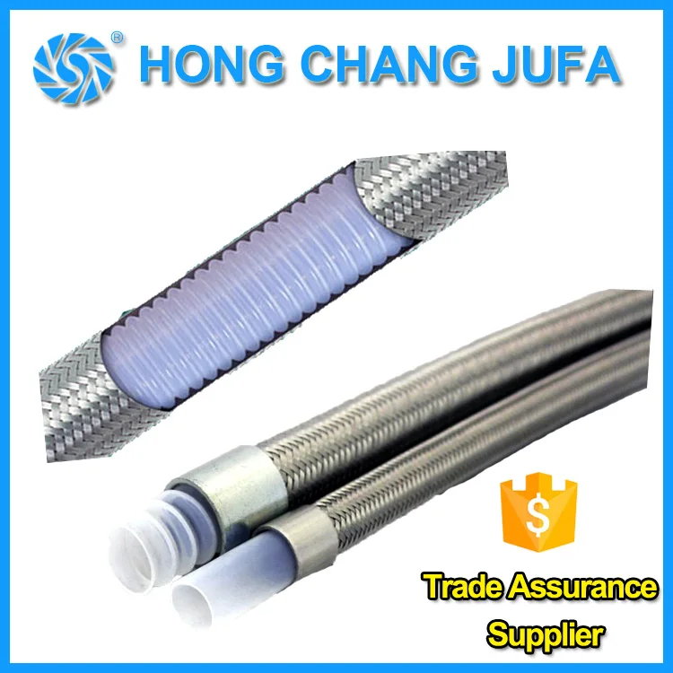 High Pressure Chemical Resistance Teflon Hose Braided With Stainless
