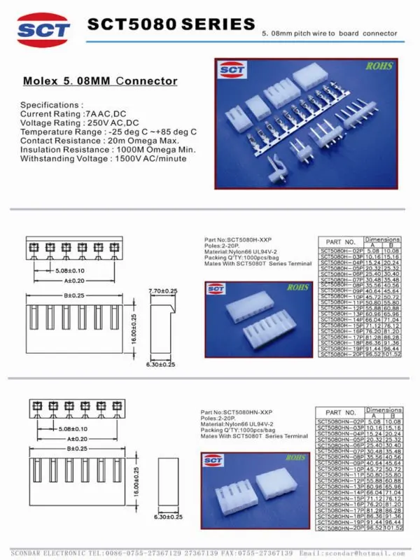 SCONDAR Molex KK 508 Connectors - Reliable Automotive Solutions