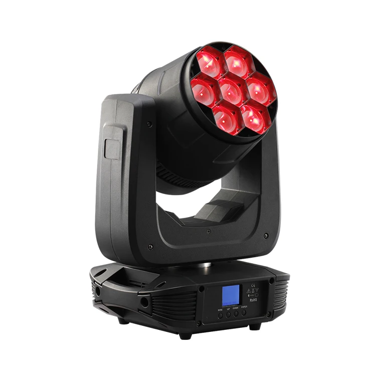 7x 40w rgbw 4in1 led zoom wash moving head stage decoration light for nightclub