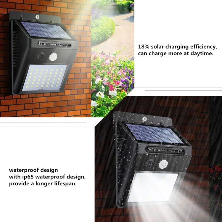 Quantex 6w outdoor wall mounted solar lights easy-to-install outdoor solar lighting