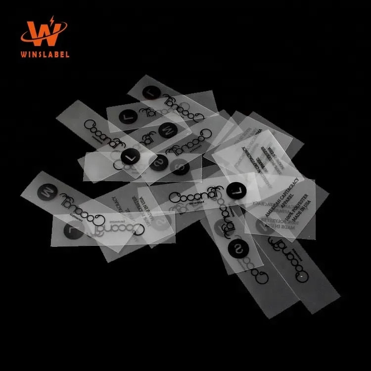Ecofriendly Transparent Clear Tpu Printed Waterproof Clothing Washing Care Sewing Tags Labels