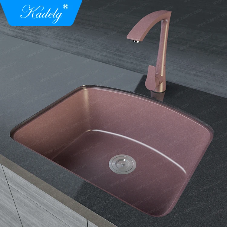 New Design Single Bowl Inset Reversible Drainer Quartz Kitchen Sink