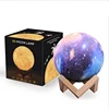 Amazon best selling USB night light remote control moon light creative gift table LED lamp starry sky painted 3D moon lamp