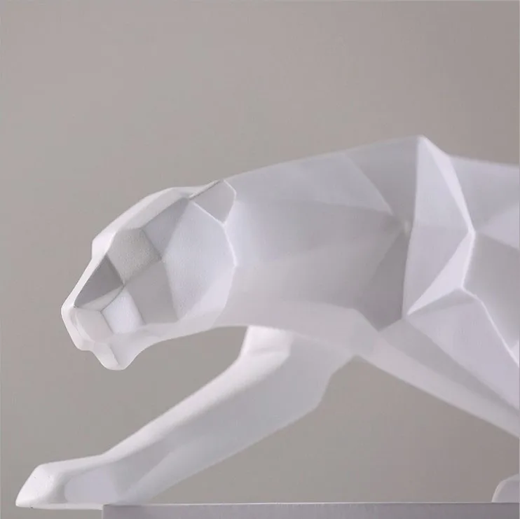 geometric panther sculpture