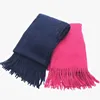Ladies luxury warm plain embossed cashmere pashmina stole solid color wool fleece winter scarf with tassels