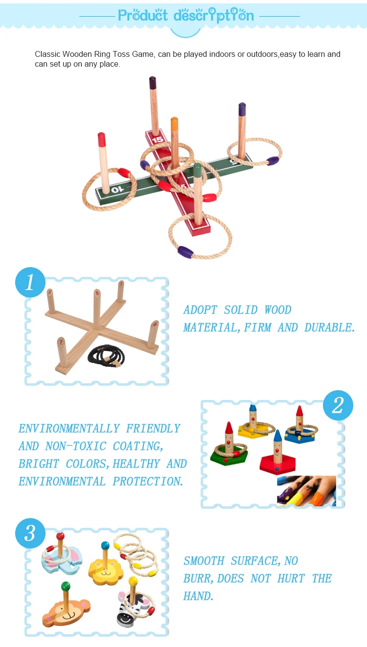Children Toys Wooden Ring Toss Game Throw Rope Rings Game Set Buy