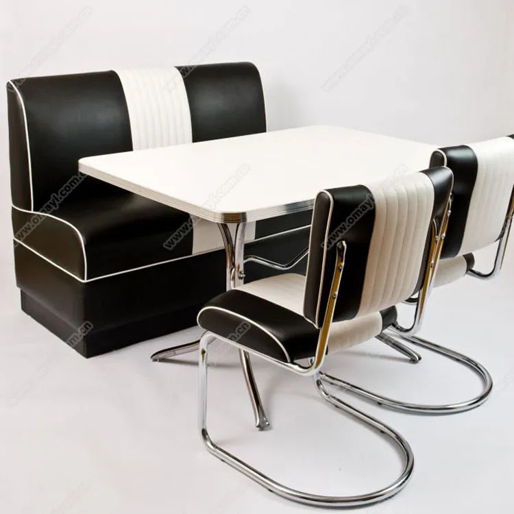 Wholesale classical American 1950s style retro diner booth seating, retro 50s vinyl diner booth seating for sale