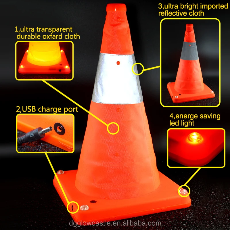 Led Flashing Collapsible Safety Cone Road Barrier Lights Buy Flashing