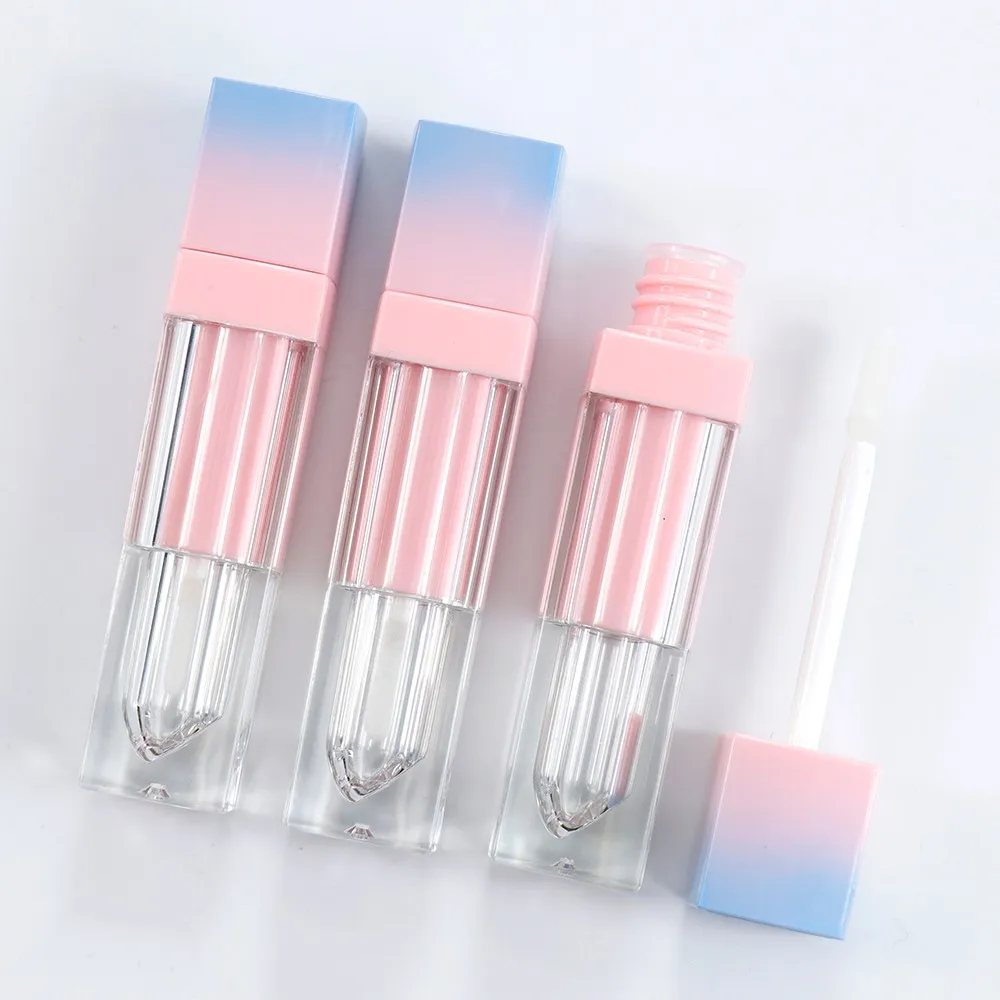 Luxury Square Clear Plastic Flat Lip Gloss Tube /cosmetic Lip Care Tube