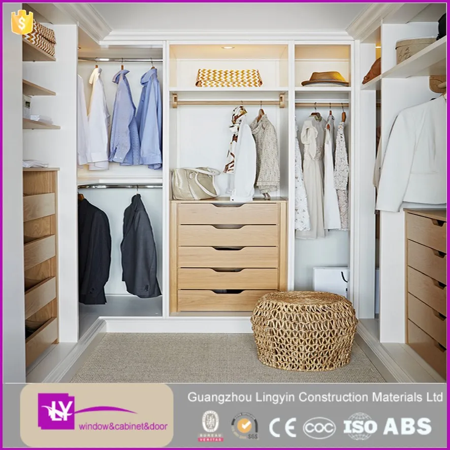 Mewah Desain Lemari Kayu Penyimpanan Pakaian Walk In Closet Lemari