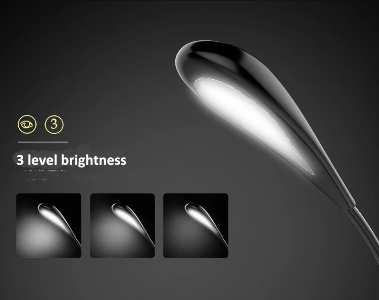 smoking pipe led table lamp 3 level brightness LED book light 6000K