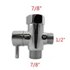 T-adapter With Shut-off Valve, 3-way Tee Adapter 7/8 Inches, Chrome finish Brass connector, For Bidets