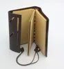 2017 Vintage Genuine Leather Cover Notebook With Pendant, Wood-Free Cream Color Inner Page Loose-Leaf Notebook
