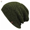 Wholesale skull cap cotton blend fabric beanie slouchy beanie men cuffless winter hats ski cap