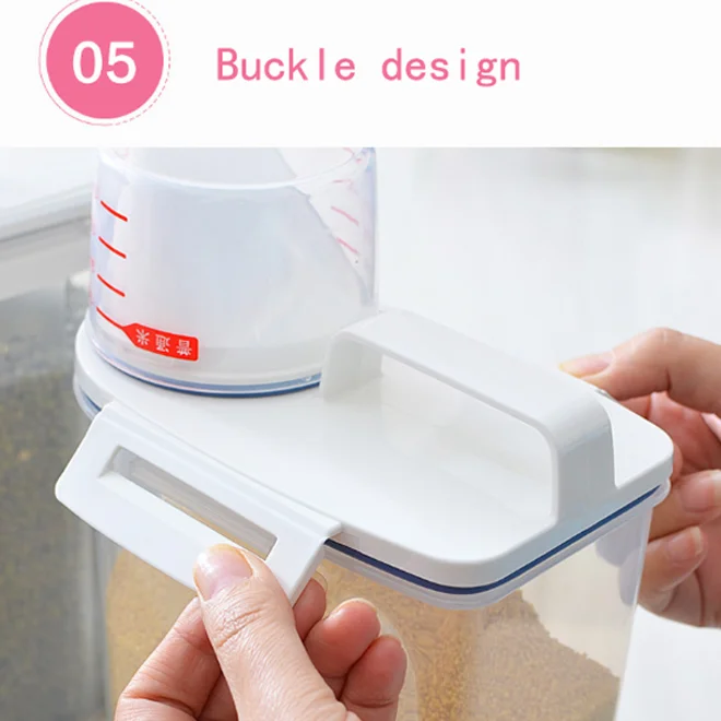 Wholesale plastic Food storage BPA FREE airtight rice container boxes bin for cereal