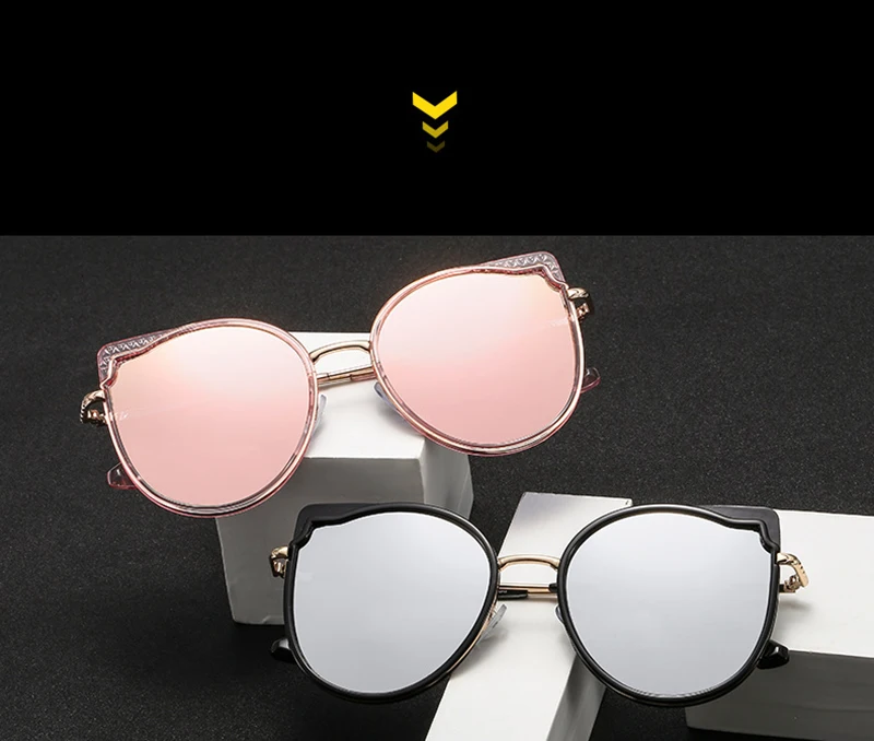 2019 Women Vintage PC Retro Cat eye Sun glasses Female wholesale Eyewear sunglasses