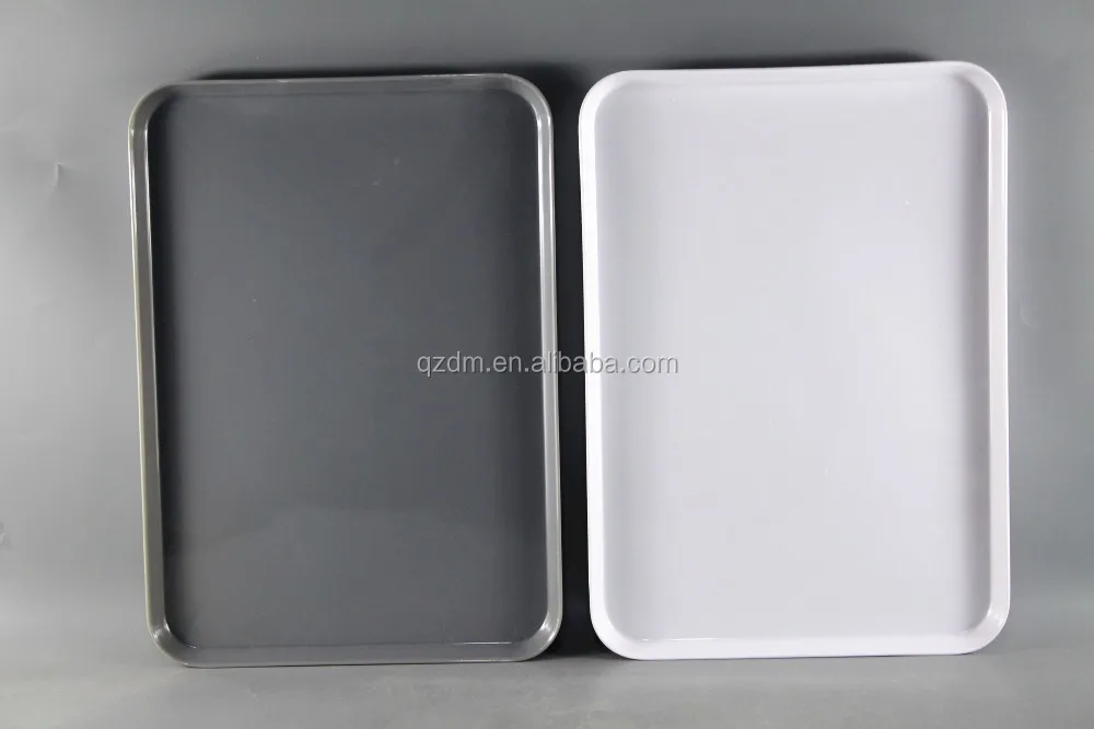 White And Grey Melamine Rectangle Trays