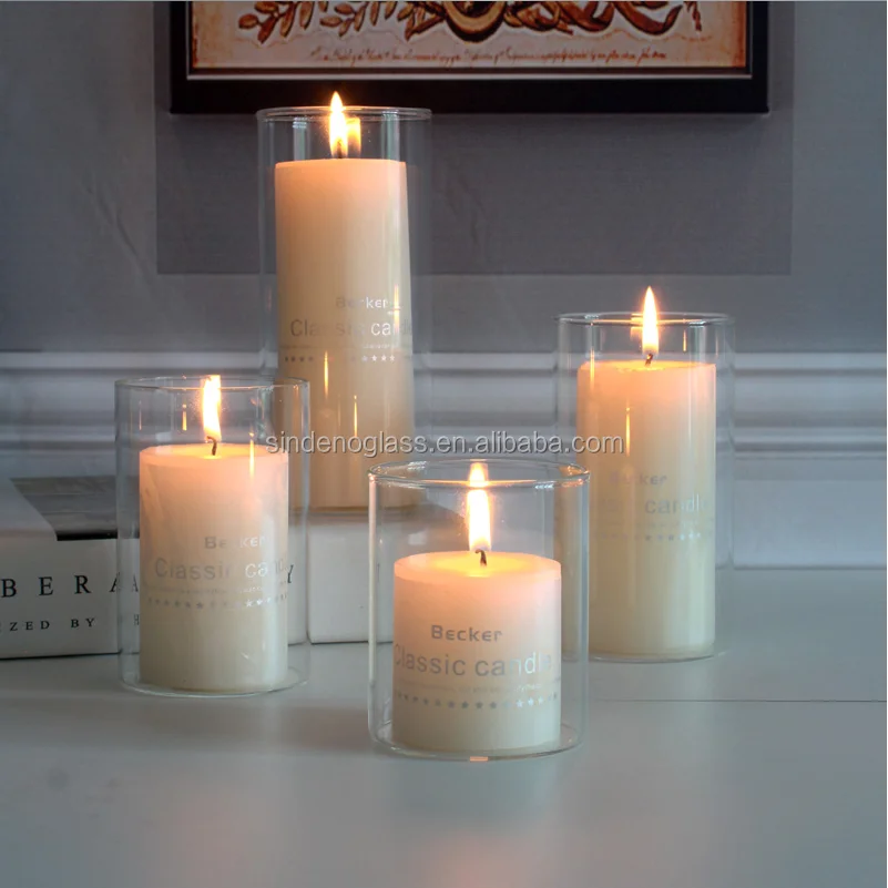 Round Empty Glass Candle Cup 8oz Custom Glass Jar Candle Glass Candle