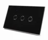 Cheap Smart Wifi Wall Touch Switch 3 Gang Glass Panel light Switch US Standard Black/white smart home