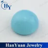 Cabochon cut light blue round loose glass stone