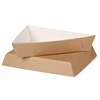 Disposable F flute corrugated kraft paper food tray for hot dog burger fries triangle packaging pizza box