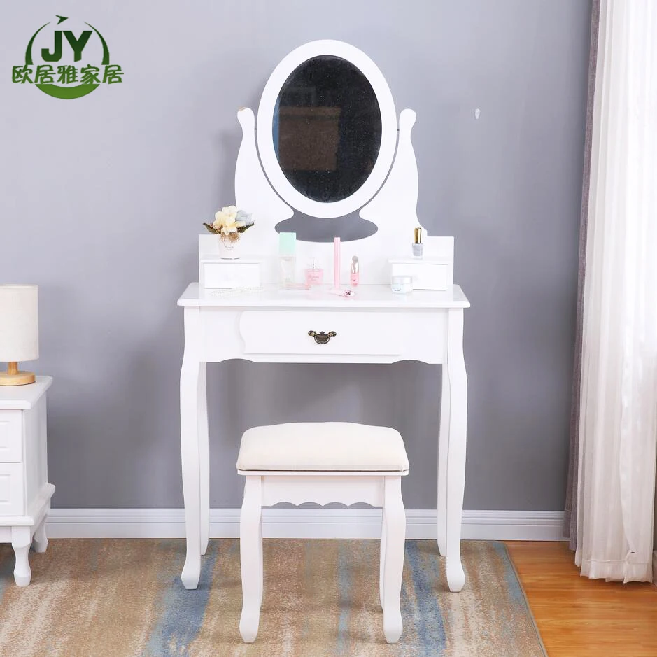 Wooden Dressing Table With Fulllength Mirror,Makeup Table With Mirror