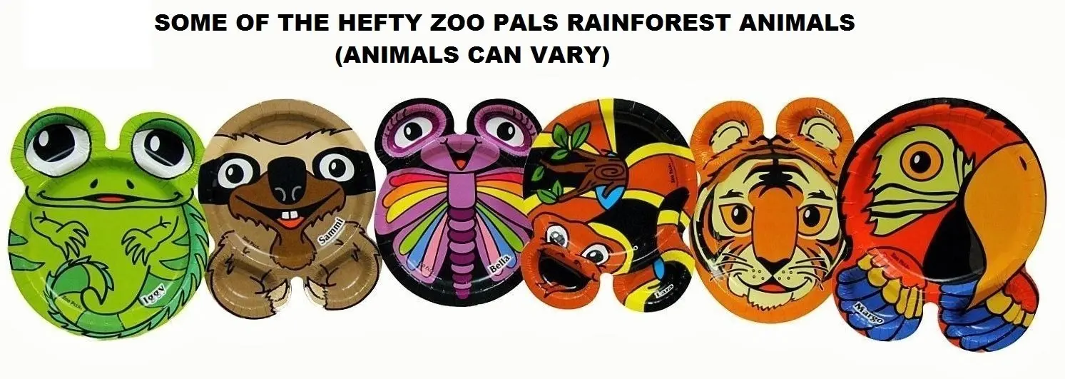 wallpapers Animal Paper Plates Zoo Pals buy hefty zoo pals rainforest