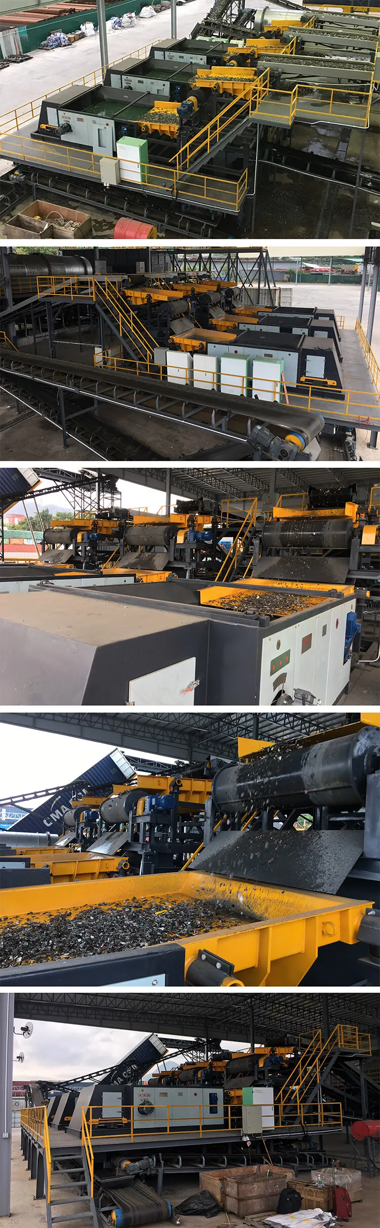 Recycling machine for automatic separating line of tailing scraps with non-ferrous metal aluminum with eddy current separator