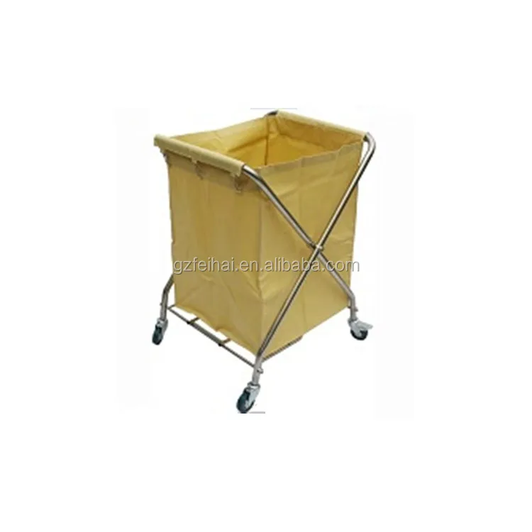 
Laundry service cart linen cart trolley X frame with bag 