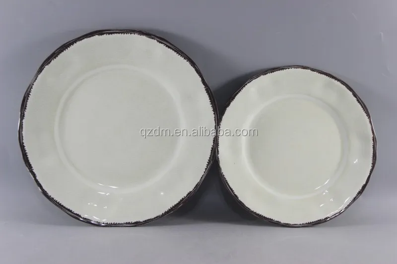 8.5" and 11"Rustic Melamine dinner plate for White color