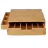 Homewares Wooden Tea Box 6 Compartments Hinged Glass Lid Spice Coffee Capsule Holder Food