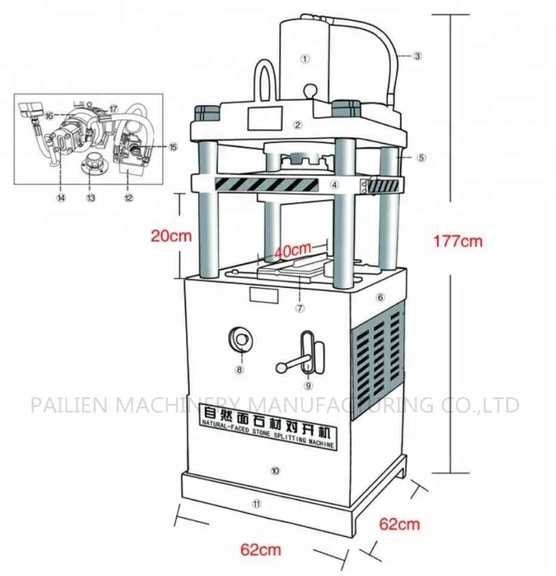 Hydraulic marble granite stone splitting machine tile making machine  for sale