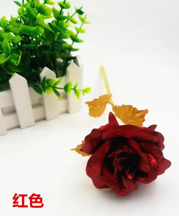 24k Golden Rose Flower Gold Foil Rose for Valentine's Day