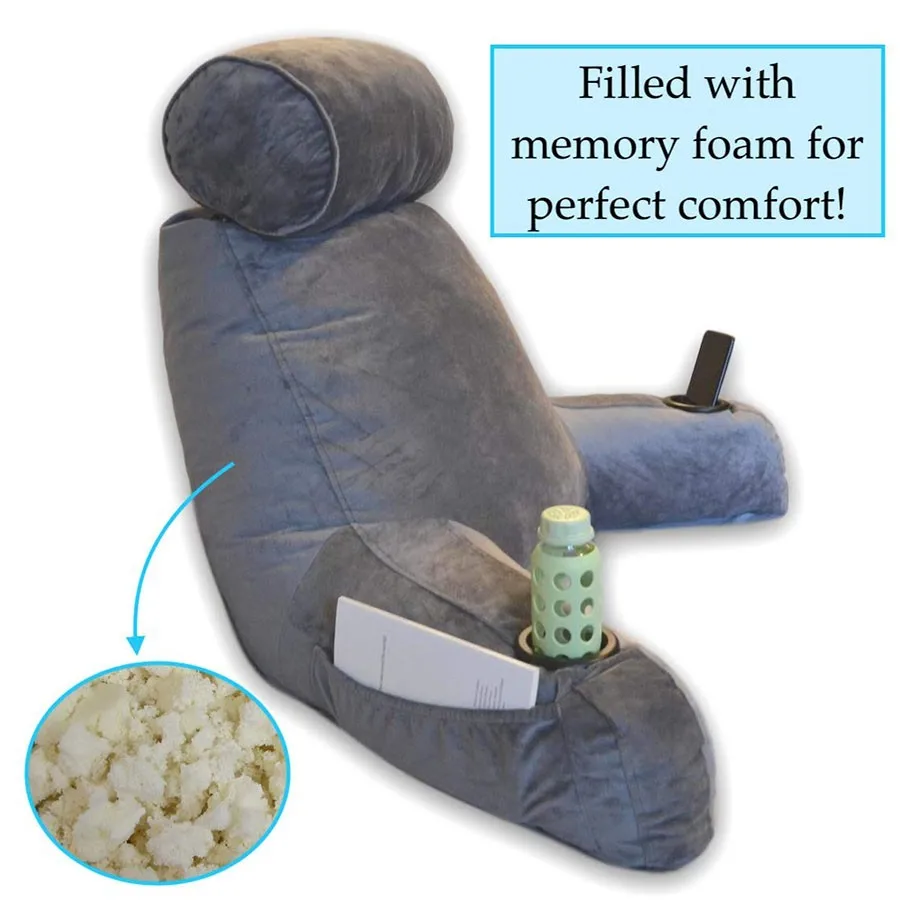 B830 Big Support Waist Cushion Reading Bed Back Rest Pillow Shredded Memory Foam Extra