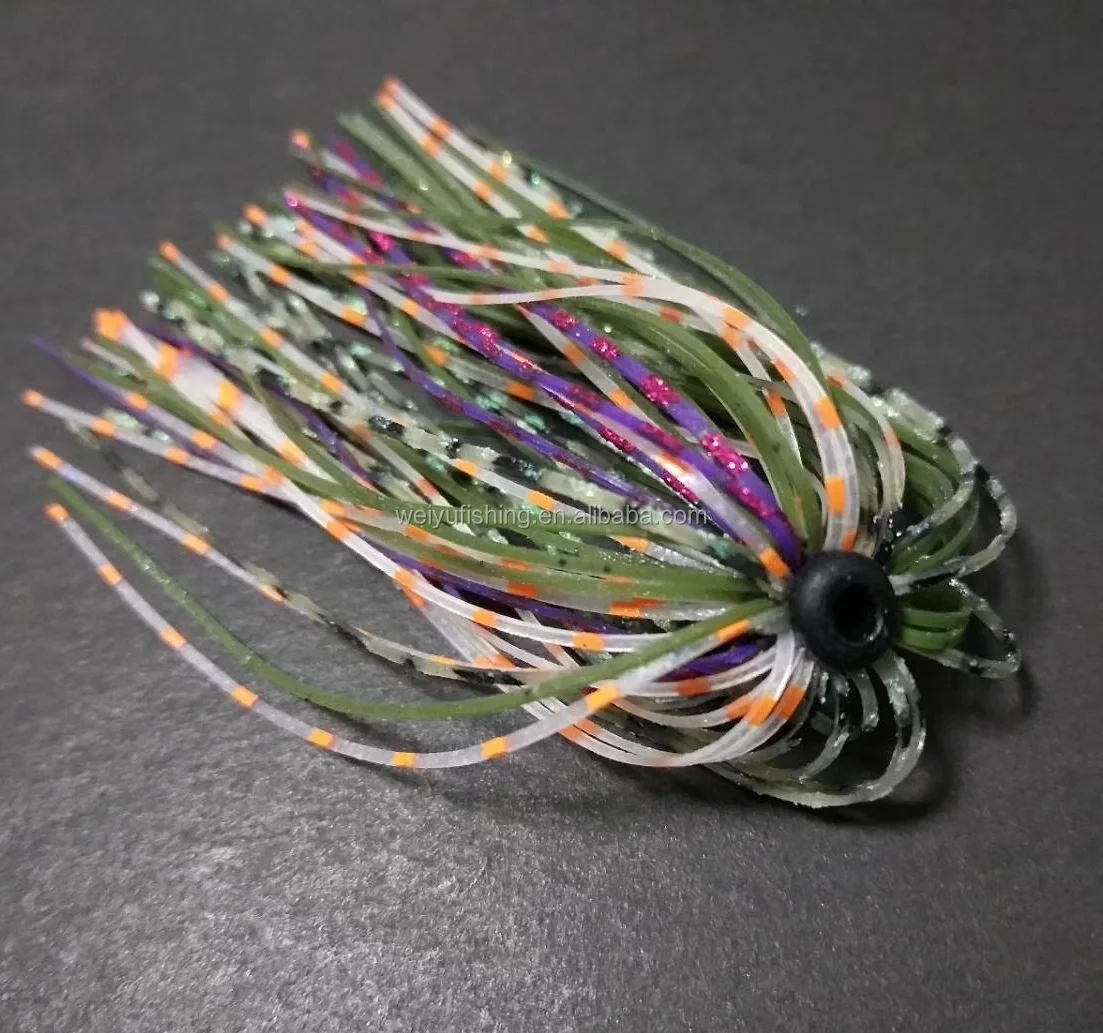 Factory Wholesale Fishing Lure Squid Skirt Silicon Jig Skirts Bass 