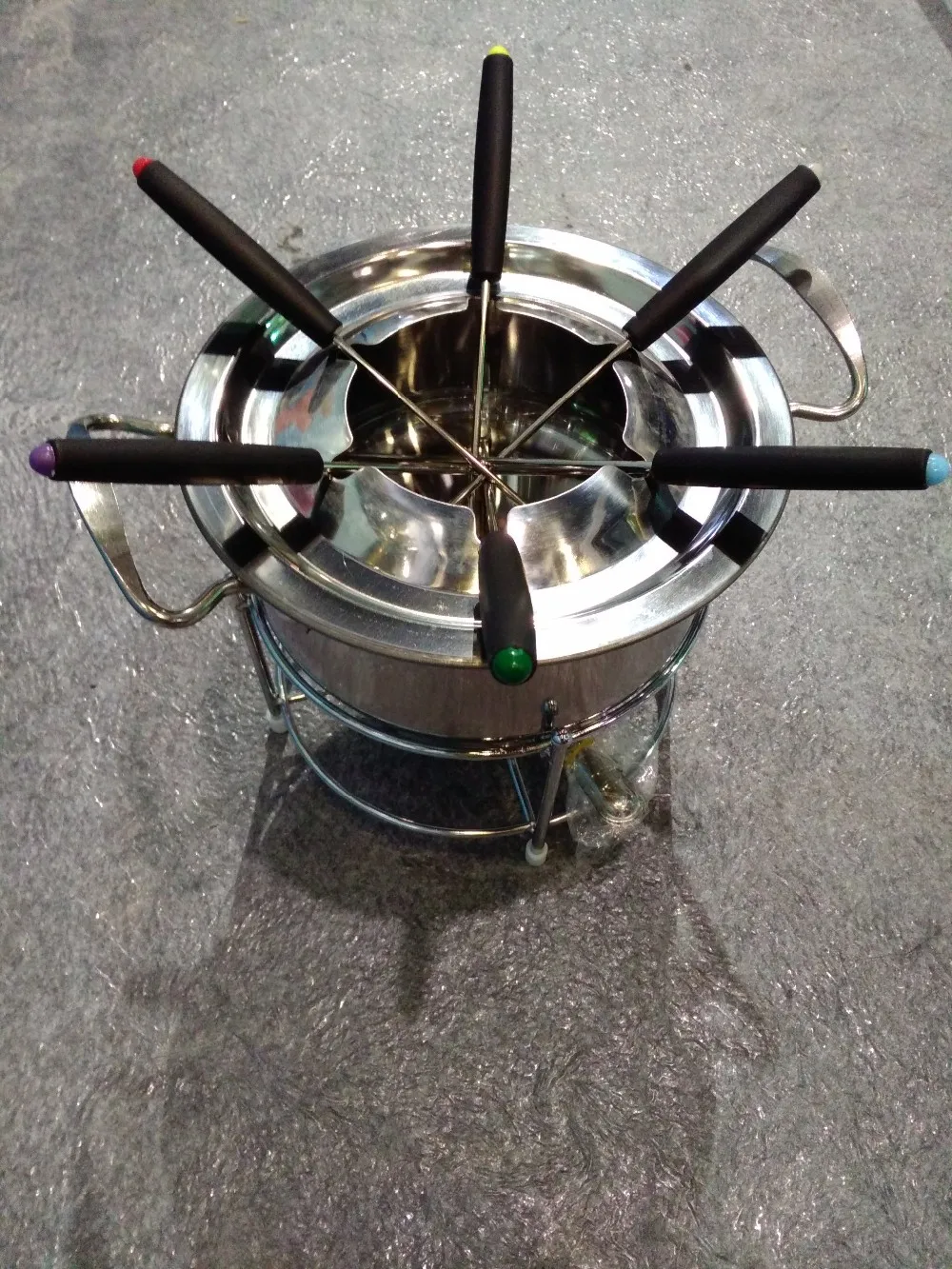 Stainless Steel Fondue Pot Cheese And Chocolate Fondue Set Cheese