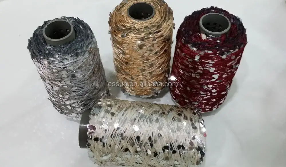 Wholesale Cheap Price Sequins Thread Beads Yarn Knitting Yarn Sequin