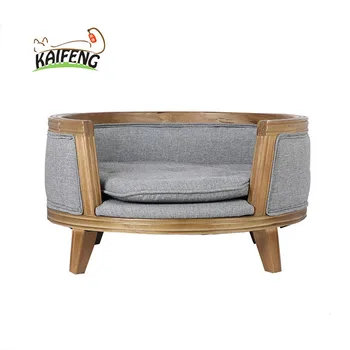 Kf Mewah Dan Lembut Karet Kayu Solid Sofa Anjing Tempat Tidur