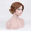 Synthetic Hair Wigs Short Curly Brown White Women Fashion Design Wigs Natural looking