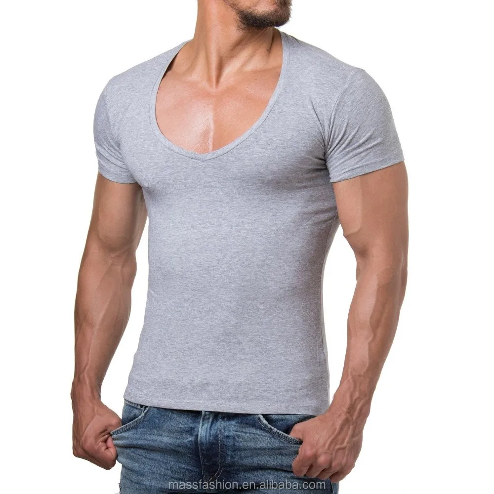 Bulk Muscle Fit T Shirt Mens Blank T Shirt Deep V Neck - Buy Muscle Fit ...