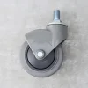 SS TPR 4 inch Thread Stem Silent Medical Trolley Caster Wheels for Hospital Patient Bed Caster